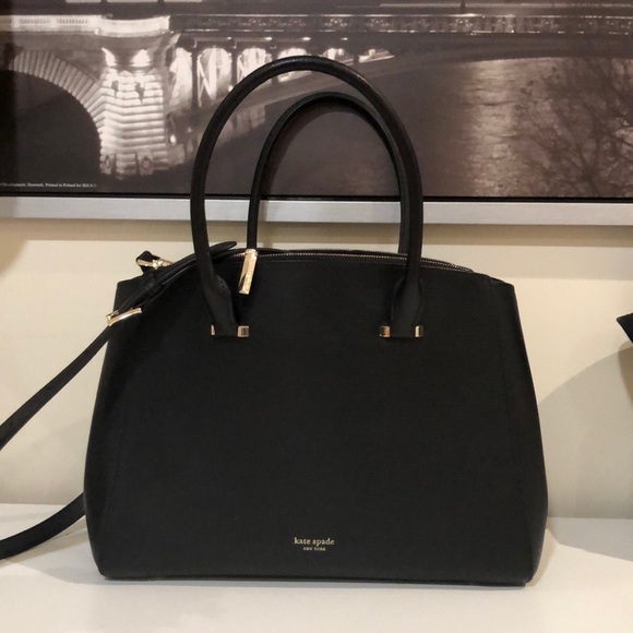 Black Shirley Large Double Zip Satchel - Picture 2 of 6